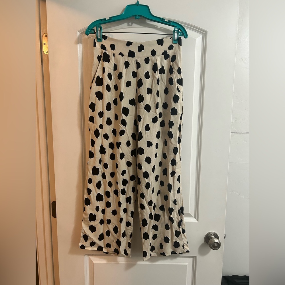 Stillwater wide leg pants size small dot design